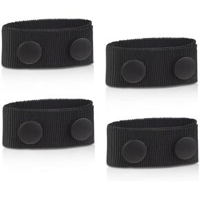 4 Pcs Duty Belt Keepers Police Security Tactical Belt Keeper with Double Snaps Military Equipment Accessories Fixing Security Police Belt Law Enforcement Accessories Duty Belt Holder (Black)