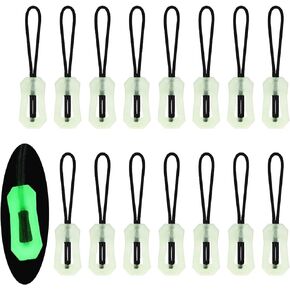 16Pcs Glow in Dark Zipper Puller, Luminous Zipper Pull, Glow in Zipper Tags for Backpacks, Jackets, Luggage Coat Tent Pendant Outdoor Mountaineering Camping