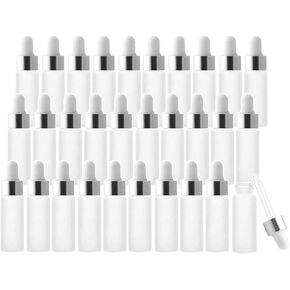 30 قطعة 5 مل زجاجات قطارة متجمدة زجاجات الزيوت العطرية مع قطارة عين زجاجية قوارير عطر زجاجات سائلة لمستحضرات التجميل (فضية) in Kuwait