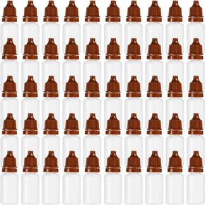 PATIKIL 10ml Liquid Dropper Bottle, 50 Pack PE Squeezable Dropping Eye Dropper Container with PP Cap for Home Travel, Coffee