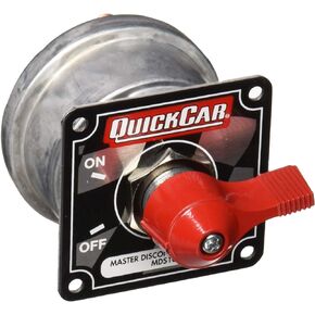 QuickCar Racing Products 55-012 Red 2-1/2" High x 2-1/2" Wide Handle Battery Master Disconnect Switch with Alternator Post and Mounting Panel