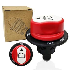 Battery Disconnect Swicth 12-48V, Battery Master Cut Shut Off Isolator Switch for Marine Boat RV ATV Car Utv Vehicle, Max 32V DC 100A Cont 150A Power （1pcs）Battery Switches (On-Off-Out) (100A)