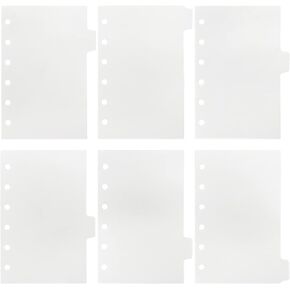 Plastic A7 Dividers Transparent Sturdy A7 6-Ring Binder Dividers with Tabs Personal Planner Inserts Tab Dividers for Binders, Agenda Accessories