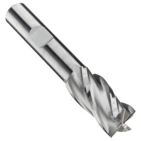 Niagara Cutter N52206 Cobalt Steel Square Nose End Mill, Inch, Weldon Shank, Uncoated (Bright) Finish, Finishing Cut, 30 Degree Helix, 4 Flutes, 0.750" Cutting Diameter, 0.500" Shank Diameter