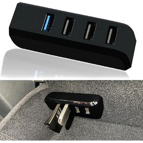 Leikaendi Glove Box USB Hub for Tesla Model Y 2021-2024 and Model 3 2021-2023, 4-in-1 Multiport Glovebox Docking Station Accessories for Dash Cam Flash Drive Charger Data Transferring Games Music