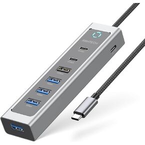 USB C Hub 10Gbps RSHTECH 7-Port USB 3.2 Hub Splitter with USB-A 3.2, 2 USB-C 3.2, 4 USB 3.0 Ports and 2ft Long Cable, Aluminum USB C Hub Multiport Adapters for Laptop and More, RSH-T17C