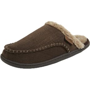 Dearfoams Men's Matthew Moc Toe Scuff Indoor Outdoor House Shoe Slipper