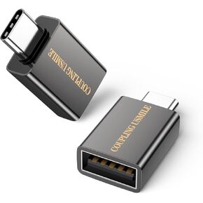 USB C to USB Adapter, OTG, 3A Fast Charging, 10Gbps Super Transfer, USB-IF Certified,Zinc Alley Shell, Compatible with MacBook Pro/Air, iPhone 15, Laptop, Tablet (1, 2 Pack-Grey)