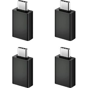 USB C to USB 3.0 Adapter Cable 4 Pack, USB Female to USB C Male Adapter Fast Charging for Charger, USB-C to UAB A Converter for MacBook pro Laptop PC iMac iPad air and More Type c Device