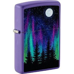 Zippo Northern Lights Design Purple Matte Pocket Lighter