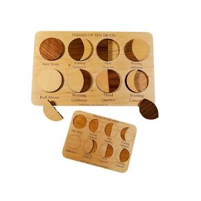 Moon Phases Puzzle - Made in the USA - Montessori Toy for Learning the Lunar Cycle - Phases of the Moon