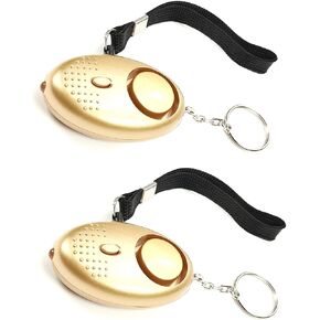 Aicosineg 4 قطع 120DB سلسلة مفاتيح إنذار أمان شخصي، صوت آمن، إنذار شخصي، إنذار أمان للطوارئ مع أضواء LED للنساء والرجال والأطفال وكبار السن وحقائب الظهر وحقائب الظهر والمفاتيح السوداء