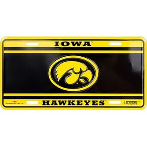 University of Iowa Embossed Metal auto tag
