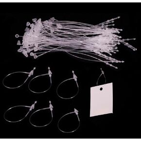 TIAMALL 2000 Pcs Hang Tag String Plastic Tag Fastener for Clothing Tags (5 inches, Clear)