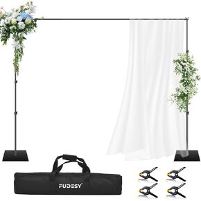 FUDESY Heavy Duty Backdrop Stand, 8.5x10ft Adjustable Photo Background Stand Support System Kit with Steel Base, Pipe and Drape Photography Backdrop Stand Kit for Parties Wedding Birthday