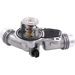 MOTOKU Aluminum Engine Coolant Thermostat Assembly with Housing Gasket for BMW E46 E39 E60 E83 E53 E85 325i 330i 525i 530i X5 X3 Z3 Z4
