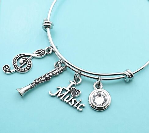 Clarinet Bangle Bracelet in Stainless Steel. Music Student Graduation. Musician Gifts. Clarinet Player. Music Teacher. Marching Band. I Love Music. Band Teacher Gift. Bandmate. Gift for a Clarinetist. in Saudi Arabia