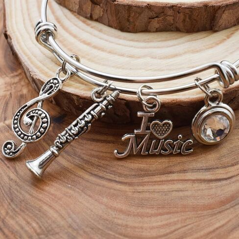 Clarinet Bangle Bracelet in Stainless Steel. Music Student Graduation. Musician Gifts. Clarinet Player. Music Teacher. Marching Band. I Love Music. Band Teacher Gift. Bandmate. Gift for a Clarinetist. in Saudi Arabia