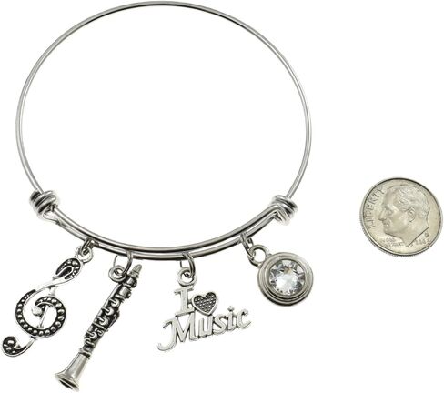 Clarinet Bangle Bracelet in Stainless Steel. Music Student Graduation. Musician Gifts. Clarinet Player. Music Teacher. Marching Band. I Love Music. Band Teacher Gift. Bandmate. Gift for a Clarinetist. in Saudi Arabia