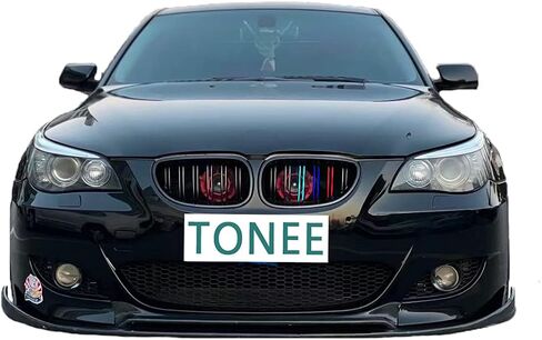 شبكة شواية أمامية من Tonee لسلسلة 5 M5 E60 E61 525i 528i 530i 535i 540i 545i 550i 2004-2009 قطعتان (شرائح سوداء لامعة مزدوجة) in Kuwait