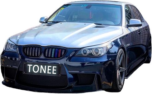 شبكة شواية أمامية من Tonee لسلسلة 5 M5 E60 E61 525i 528i 530i 535i 540i 545i 550i 2004-2009 قطعتان (شرائح سوداء لامعة مزدوجة) in Kuwait