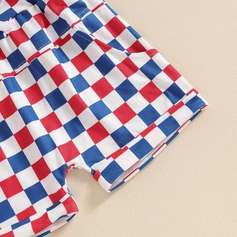 Madjtlqy Baby Boy 4th of July Outfit USA Letter Print Short Sleeve T-Shirt Stripe Star Shorts Set Patriotic Summer Clothes in Saudi Arabia