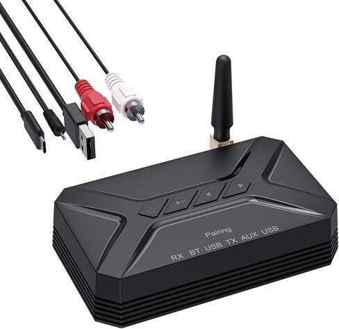 محول صوت بلوتوث 5.0 Aux، جهاز استقبال إرسال لاسلكي بلوتوث 3 في 1 مع مخرج USB/RCA/AUX، محول صوت بلوتوث لنظام ستيريو بث الموسيقى المنزلية in Kuwait