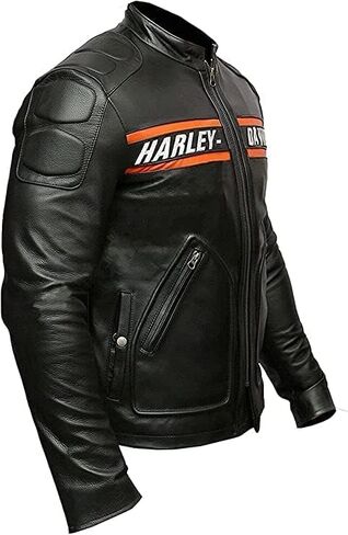 Homestoreuk TJVZ Mens Black Leather Jacket Vintage Distressed 100% Genuine Lambskin Leather Biker Jacket for Men in Saudi Arabia