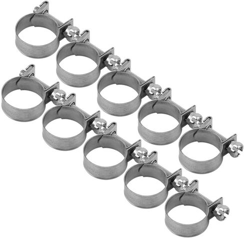 10pcs/Set T-Bolt Clamps Stainless Steel Heavy Duty Mini Fuel Line Pipe Hose Clips 6mm-20mm Optional Size for Plumbing (16-18mm) in Saudi Arabia