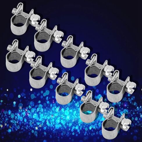 10pcs/Set T-Bolt Clamps Stainless Steel Heavy Duty Mini Fuel Line Pipe Hose Clips 6mm-20mm Optional Size for Plumbing (16-18mm) in Saudi Arabia