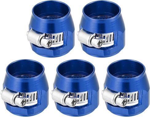 X AUTOHAUX 5 Pcs AN10 Hex Car Hose Finisher Flexible Rubber Pipe Clamp with Screw Band Adapter Fitting for Oil Fuel Water Tube Silver Tone in Saudi Arabia