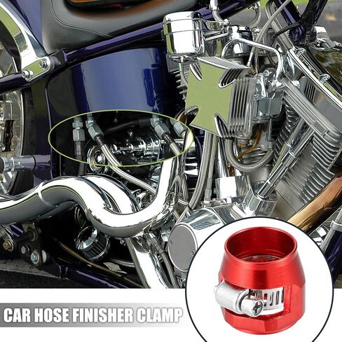 X AUTOHAUX 5 Pcs AN10 Hex Car Hose Finisher Flexible Rubber Pipe Clamp with Screw Band Adapter Fitting for Oil Fuel Water Tube Silver Tone in Saudi Arabia