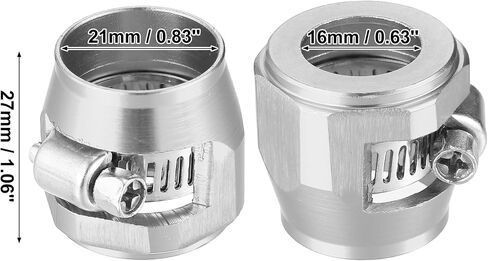 X AUTOHAUX 5 Pcs AN10 Hex Car Hose Finisher Flexible Rubber Pipe Clamp with Screw Band Adapter Fitting for Oil Fuel Water Tube Silver Tone in Saudi Arabia