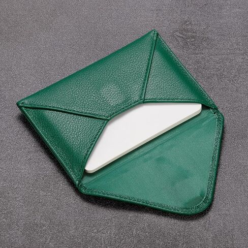 HISCOW Envelope Business Card Case with Magnet Closure - Italian Calfskin (Black) in Saudi Arabia