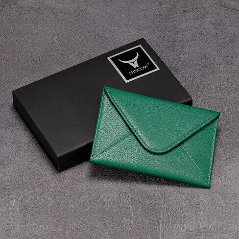 HISCOW Envelope Business Card Case with Magnet Closure - Italian Calfskin (Black) in Saudi Arabia