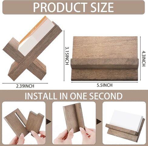 8 قطع حامل بطاقة عمل خشبية للمكتب، حامل بطاقة عمل خشبي للمكتب، حامل بطاقة عمل صغير لسطح المكتب، حامل بطاقة مكتب خشبي للمكتب، حامل بطاقات اسم الطاولة، منظم البطاقات البريدية in Kuwait