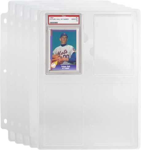 سيمبلي جينيوس (5 عبوات من حامل صينية تخزين البطاقات القابلة للتجميع لأكمام بطاقات المحترفين، وألواح البطاقات الرياضية المتدرجة، لـ 3 مجلدات حلقية، مصنفة بواسطة PSA in Kuwait