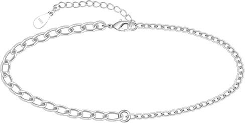 CHIC & ARTSY Womens Anklet 925 Sterling Silver Anklet Bracelet Dainty Beaded Chain Anklet Adjustable 9.5" to 10.5" Best Friend Anklet for Women in Saudi Arabia