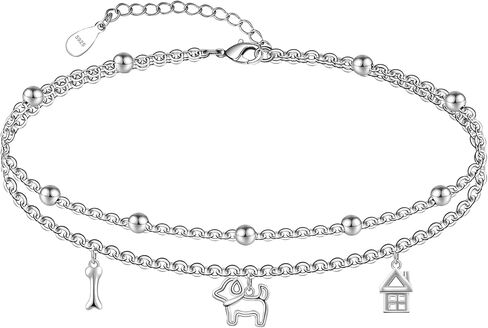 CHIC & ARTSY Womens Anklet 925 Sterling Silver Anklet Bracelet Dainty Beaded Chain Anklet Adjustable 9.5" to 10.5" Best Friend Anklet for Women in Saudi Arabia