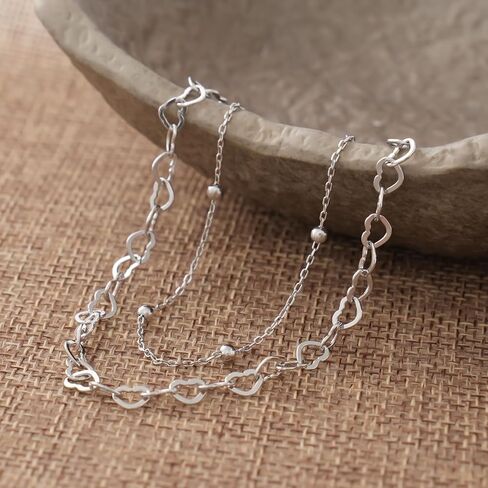 CHIC & ARTSY Womens Anklet 925 Sterling Silver Anklet Bracelet Dainty Beaded Chain Anklet Adjustable 9.5" to 10.5" Best Friend Anklet for Women in Saudi Arabia