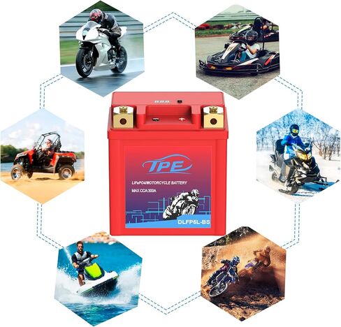 Lithium Motorcycle Battery 12V Lithium Powersport Battery with Smart Battery Management System and LCDs, LiFePO4 Engine Start Battery Starting Batteries for Motorcycles and ATVs (YTX5L-BS 3AH 300CCA) in Saudi Arabia