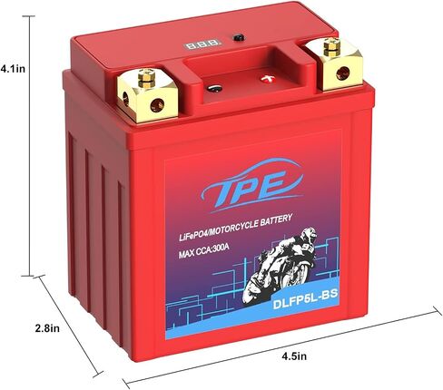 Lithium Motorcycle Battery 12V Lithium Powersport Battery with Smart Battery Management System and LCDs, LiFePO4 Engine Start Battery Starting Batteries for Motorcycles and ATVs (YTX5L-BS 3AH 300CCA) in Saudi Arabia