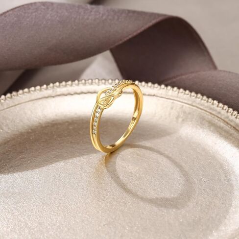 EVER FAITH Dainty Love Heart Rings for Mother's Day, 925 Sterling Silver CZ Mother Daughter Knot Bond Ring Wedding Promise Band Ring for Women Bride Size 7-9 in Saudi Arabia