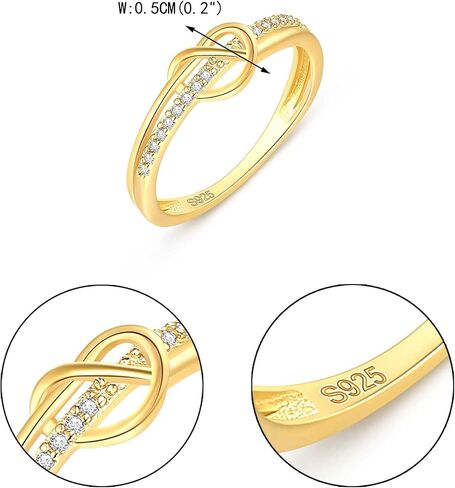 EVER FAITH Dainty Love Heart Rings for Mother's Day, 925 Sterling Silver CZ Mother Daughter Knot Bond Ring Wedding Promise Band Ring for Women Bride Size 7-9 in Saudi Arabia