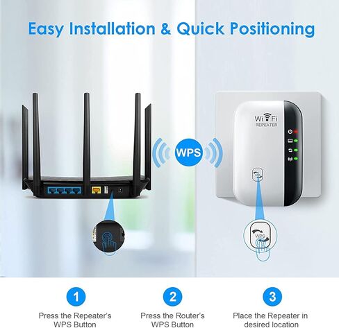 All-New 2023 WiFi Extender,WiFi Booster Up to 2640sq.ft and 25 Devices, Internet Booster, WiFi Range Extender, Long Range Amplifier with Ethernet Port, 1-Tap Setup, Access Point in Kuwait