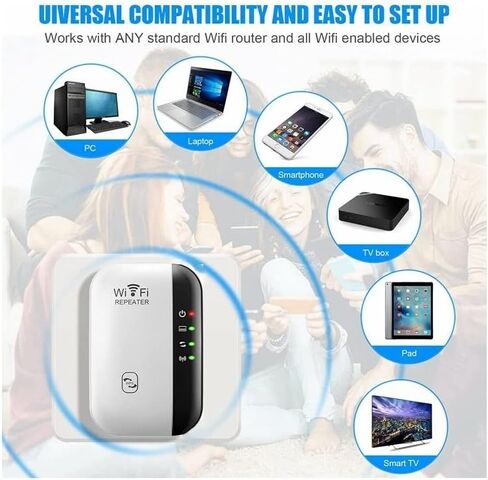 All-New 2023 WiFi Extender,WiFi Booster Up to 2640sq.ft and 25 Devices, Internet Booster, WiFi Range Extender, Long Range Amplifier with Ethernet Port, 1-Tap Setup, Access Point in Kuwait