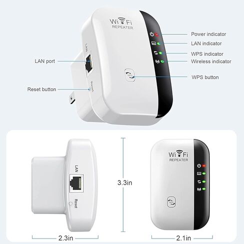 All-New 2023 WiFi Extender,WiFi Booster Up to 2640sq.ft and 25 Devices, Internet Booster, WiFi Range Extender, Long Range Amplifier with Ethernet Port, 1-Tap Setup, Access Point in Kuwait