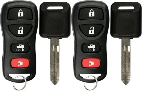 KeylessOption Keyless Entry Remote Fob Uncut Blank Car Ignition Key for Nissan Infiniti KBRASTU15 (Pack of 2) in Saudi Arabia