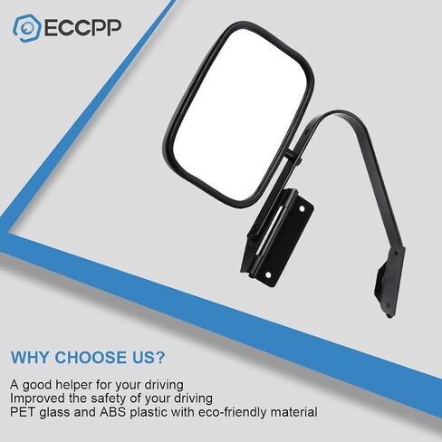ECCPP Driver Right Door Mirror for Ford F-Series F150 F250 F350 Bronco Tow Mirrors Fit For 1980-1996 Ford F150 F250 F35 F150P/U/BRONCO Towing Mirrors Manual Telescopic Black Texture Housing in Saudi Arabia