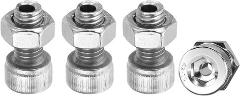 PATIKIL M8x16mm 304 Stainless Steel Hollow Bolt, 4 Set Cylindrical Hexagon Socket Screw Nut Kit Lamp Threading Screws Through Hole Fasteners in Kuwait